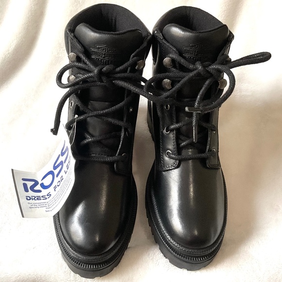 HARLEY DAVIDSON Chunky Lug Sole Grunge, Goth core Combat Moto Witchy Boots Sz 6 - Picture 8 of 15